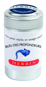 Naboje do piór wiecznych - J. Herbin - 6 szt. Bleu des Profondeurs