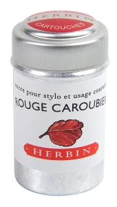 Naboje do piór wiecznych - J. Herbin - 6 szt. Rouge Caroubier