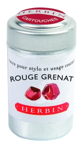 Naboje do piór wiecznych - J. Herbin - 6 szt. Rouge Grenat