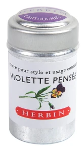 Naboje do piór wiecznych - J. Herbin - 6 szt. Violette Pensee