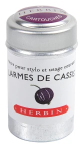 Naboje do piór wiecznych - J. Herbin - 6 szt. Larmes de Cassis