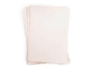 Papier czerpany - A4 blady róż - 1 arkusz