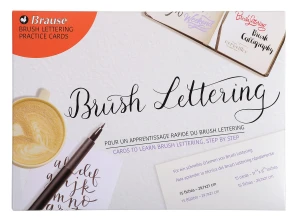 Samouczek do brush letteringu Brause - 15 kart