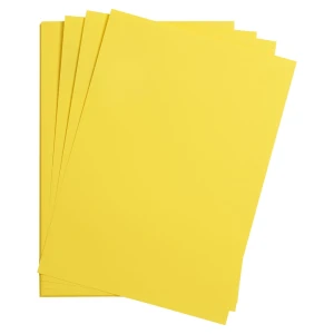 Gładki papier barwiony Clairefontaine Maya 270 g/m2 - lemon 97454C A4 - 5 ark. 