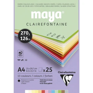 Blok Clairefontaine Maya 13 kolorów 270 g/m2 - A4 - 25 ark. 