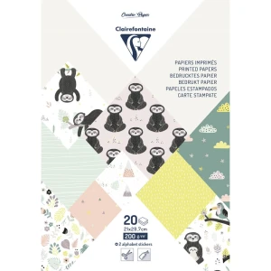 Zestaw papierów we wzory Clairefontaine A4 - Sloth