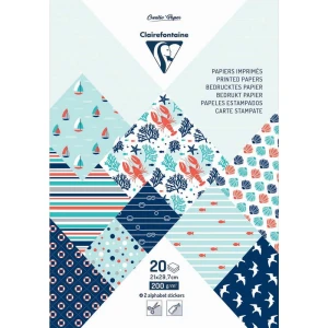 Zestaw papierów we wzory Clairefontaine A4 - Sailor