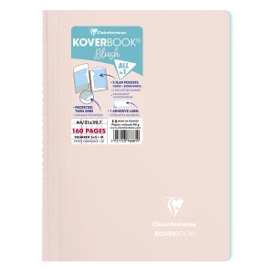 Zeszyt Clairefontaine Koverbook A4 - Powder pink - w kratkę