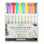 Zestaw dwustronnych pisaków Zebra Mildliner Refresh & Friendly - 10 kolorów