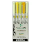 Zestaw dwustronnych pisaków Zebra Mildliner Yellow - 5 kolorów