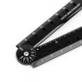 Linijka multifunkcyjna Midori - plastikowa czarna - 16 cm