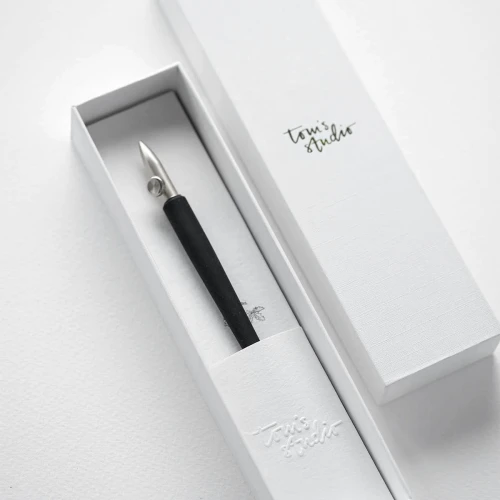 Stalówka One-Dip-Nib w obsadce prostej Flourish Tom's Studio - Sterling Steel