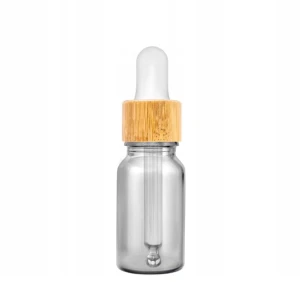 Szklana butelka z pipetą bambusową - 10 ml