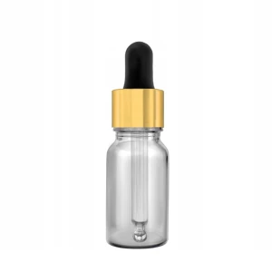 Szklana butelka z pipetą złoto-czarną - 10 ml