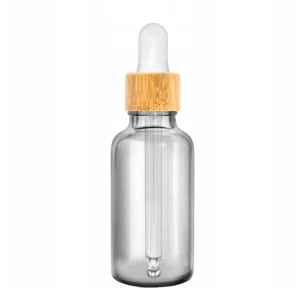 Szklana butelka z pipetą bambusową - 30 ml