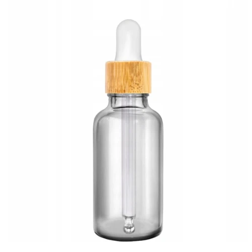 Szklana butelka z pipetą bambusową - 30 ml