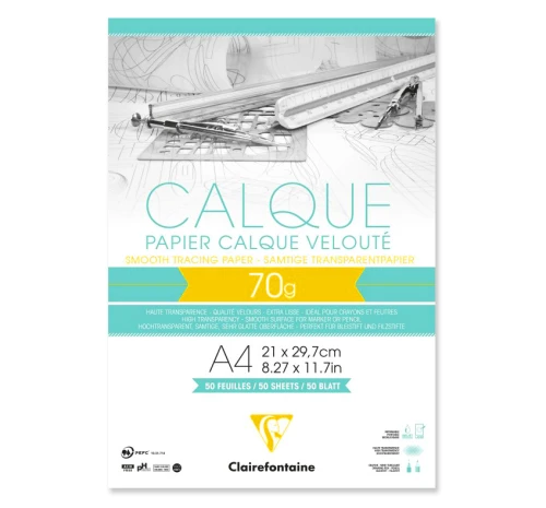 Kalka w bloku Clairefontaine A4 70 g - 50 ark.