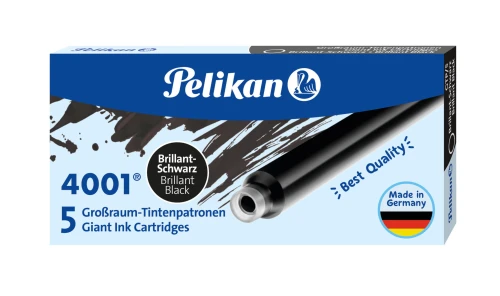 Naboje długie Pelikan 4001 Brilliant Black - 5 szt.