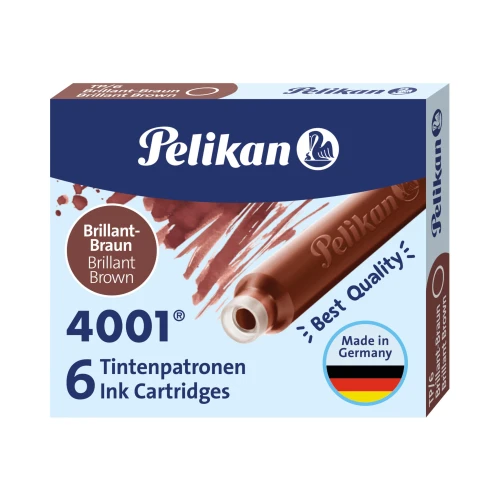Naboje krótkie Pelikan 4001 Brilliant Brown - 6 szt.