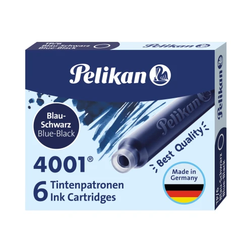 Naboje krótkie Pelikan 4001 Blue Black - 6 szt.