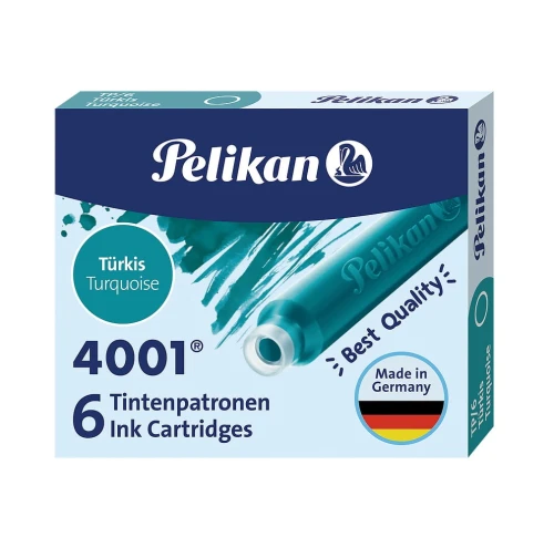 Naboje krótkie Pelikan 4001 Turquoise - 6 szt.