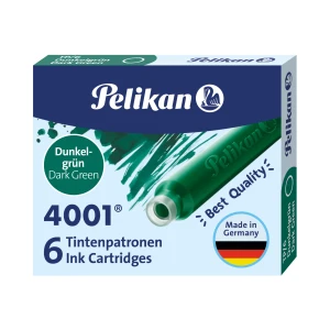 Naboje krótkie Pelikan 4001 Dark Green - 6 szt.