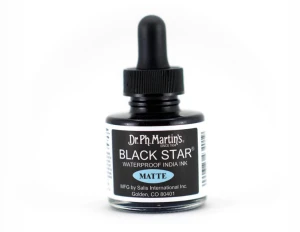 Dr. Ph. Martin's Black Star Matte India Ink - 30 ml