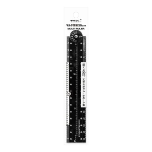 Midori Multi Ruler - plastic black - 30 cm