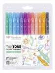 Tombow TwinTone Dual-Tip Markers - Pastels - 12 pcs.