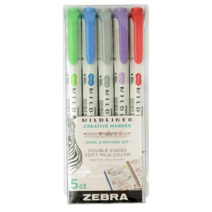 Zestaw dwustronnych pisaków Zebra Mildliner Cool & Refined - 5 kolorów