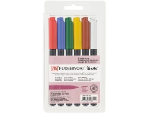 Kuretake ZIG Fudebiyori Brush Pen - zestaw 6 kolorów