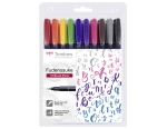 Zestaw Tombow Fudenosuke Brush Pen Hard - 10 kolorów