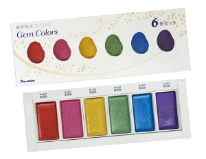Farby Gansai Tambi Gem Colors - 6 kolorów